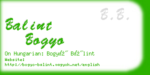 balint bogyo business card